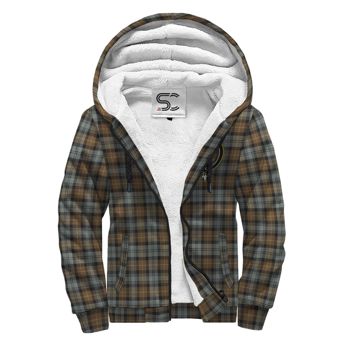 Gordon Weathered Tartan Crest Sherpa Hoodie