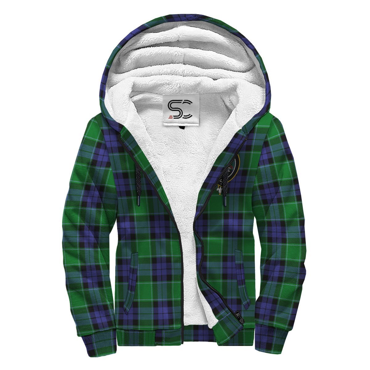 Graham of Menteith Modern Tartan Crest Sherpa Hoodie