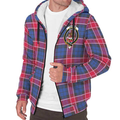 Graham of Menteith Red Tartan Crest Sherpa Hoodie