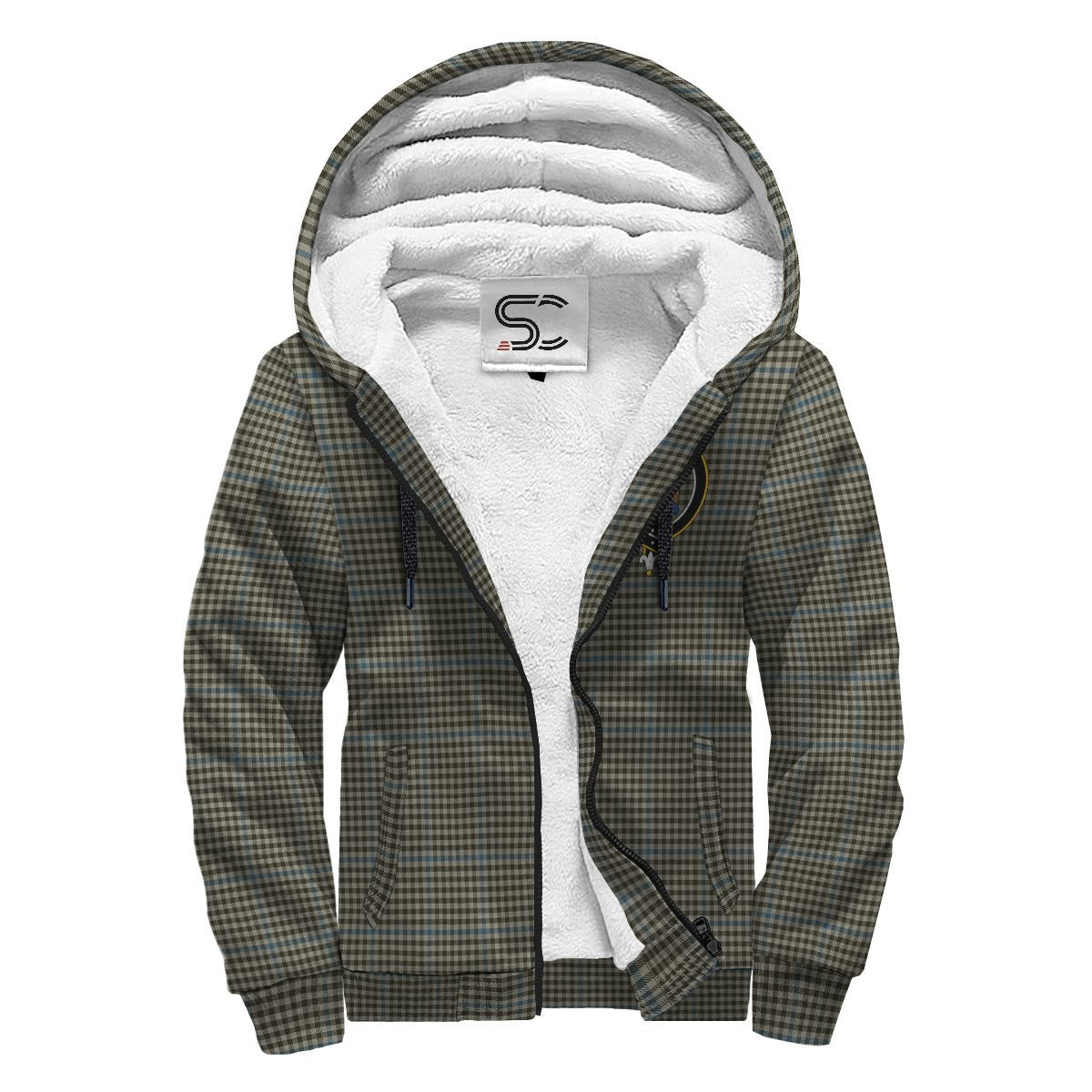 Haig Check Tartan Crest Sherpa Hoodie