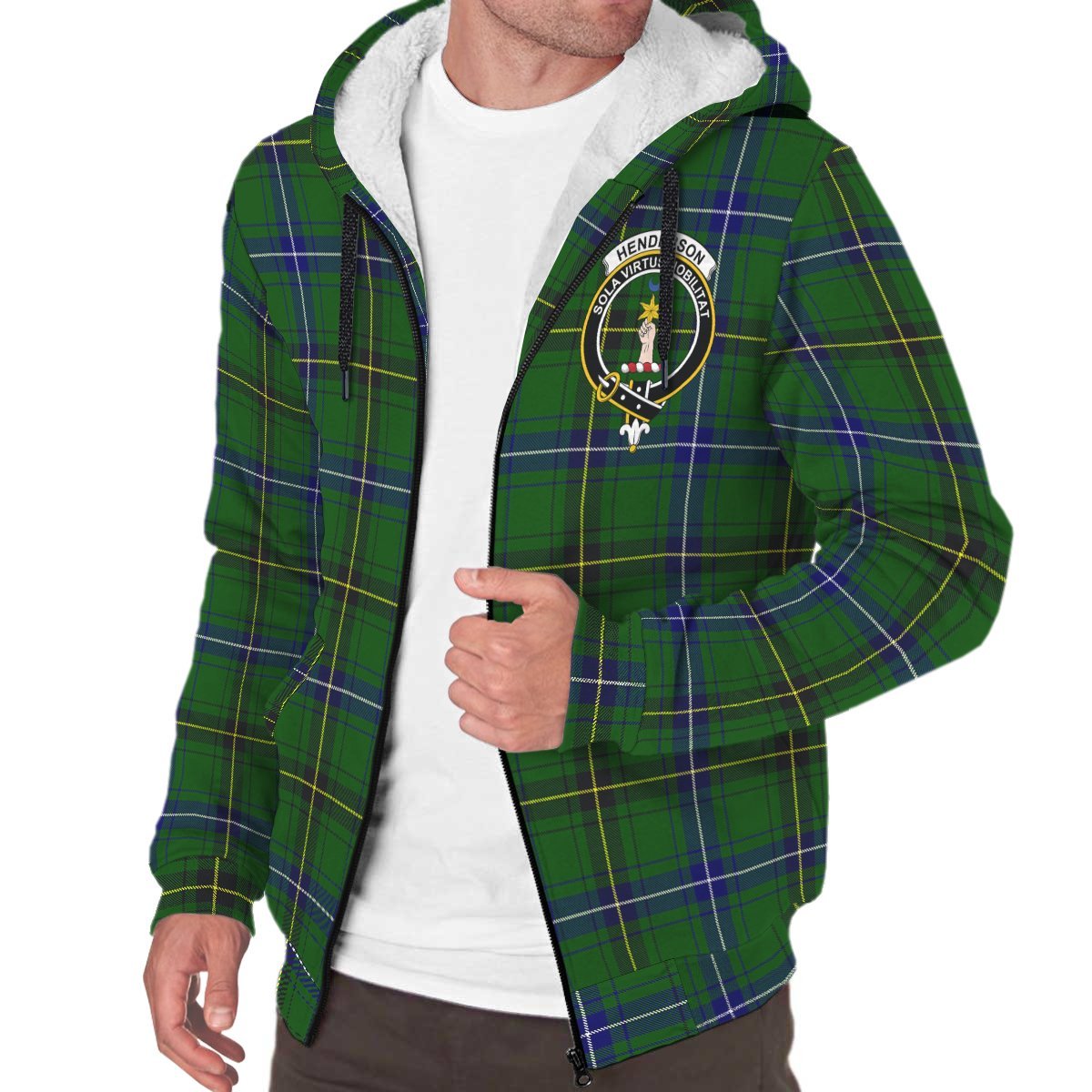 Henderson Modern Tartan Crest Sherpa Hoodie