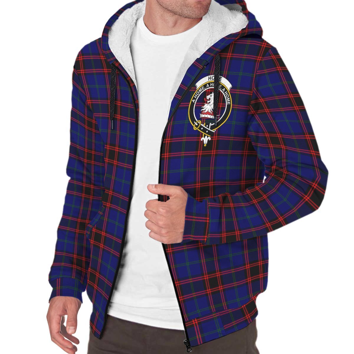 Home Modern Tartan Crest Sherpa Hoodie