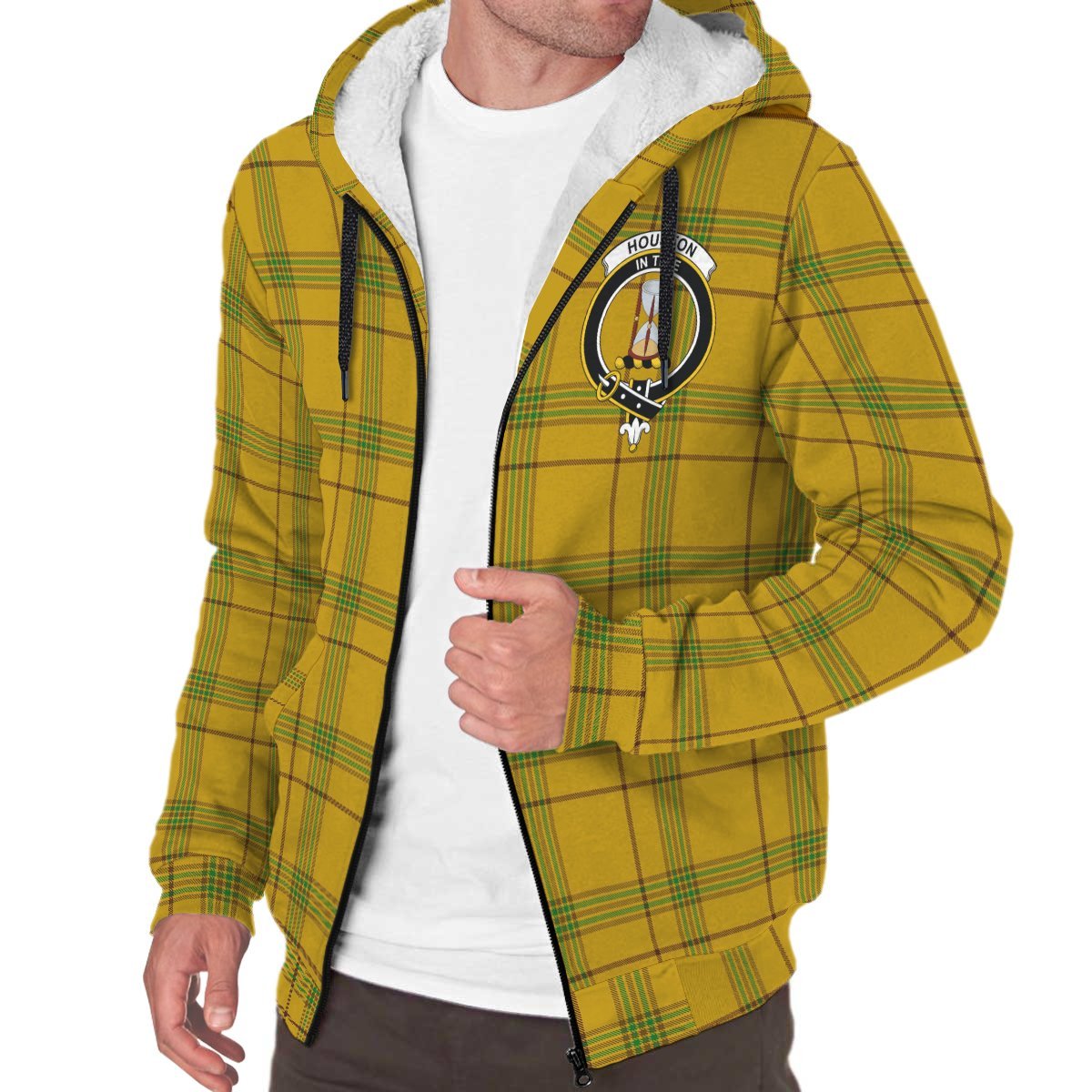 Houston Tartan Crest Sherpa Hoodie