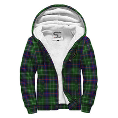 Leslie Hunting Tartan Crest Sherpa Hoodie