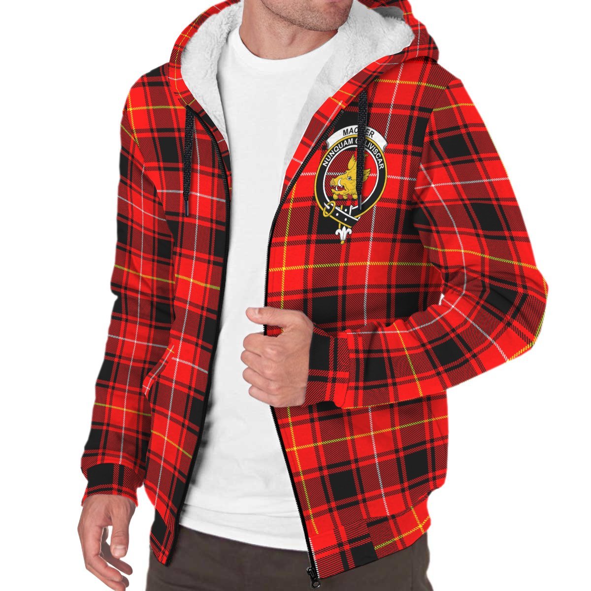 MacIver Modern Tartan Crest Sherpa Hoodie