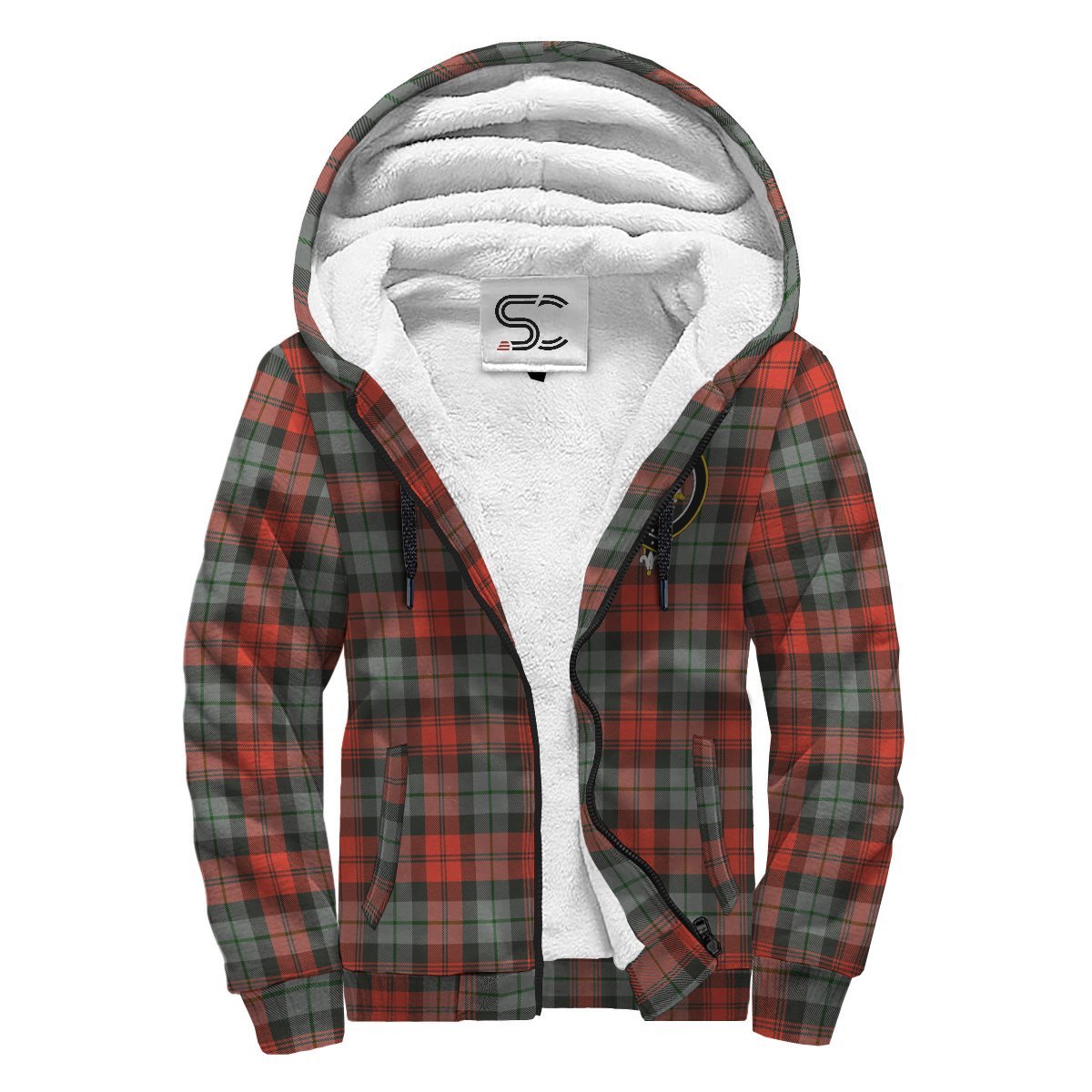 MacLachlan Weathered Tartan Crest Sherpa Hoodie