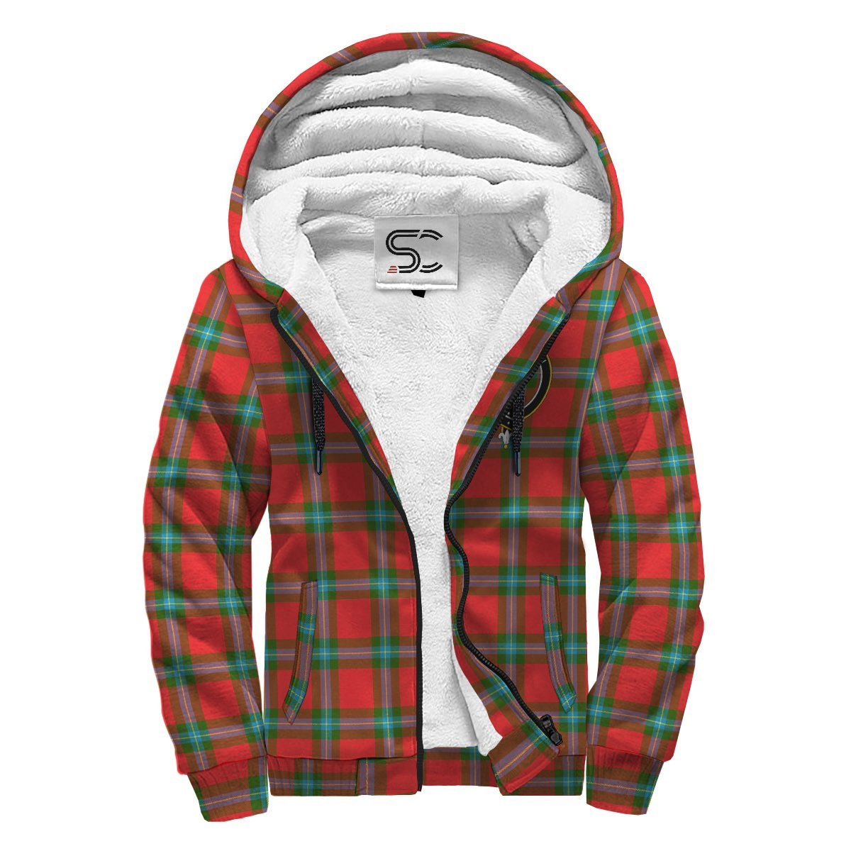 MacLaine of Loch Buie Tartan Crest Sherpa Hoodie