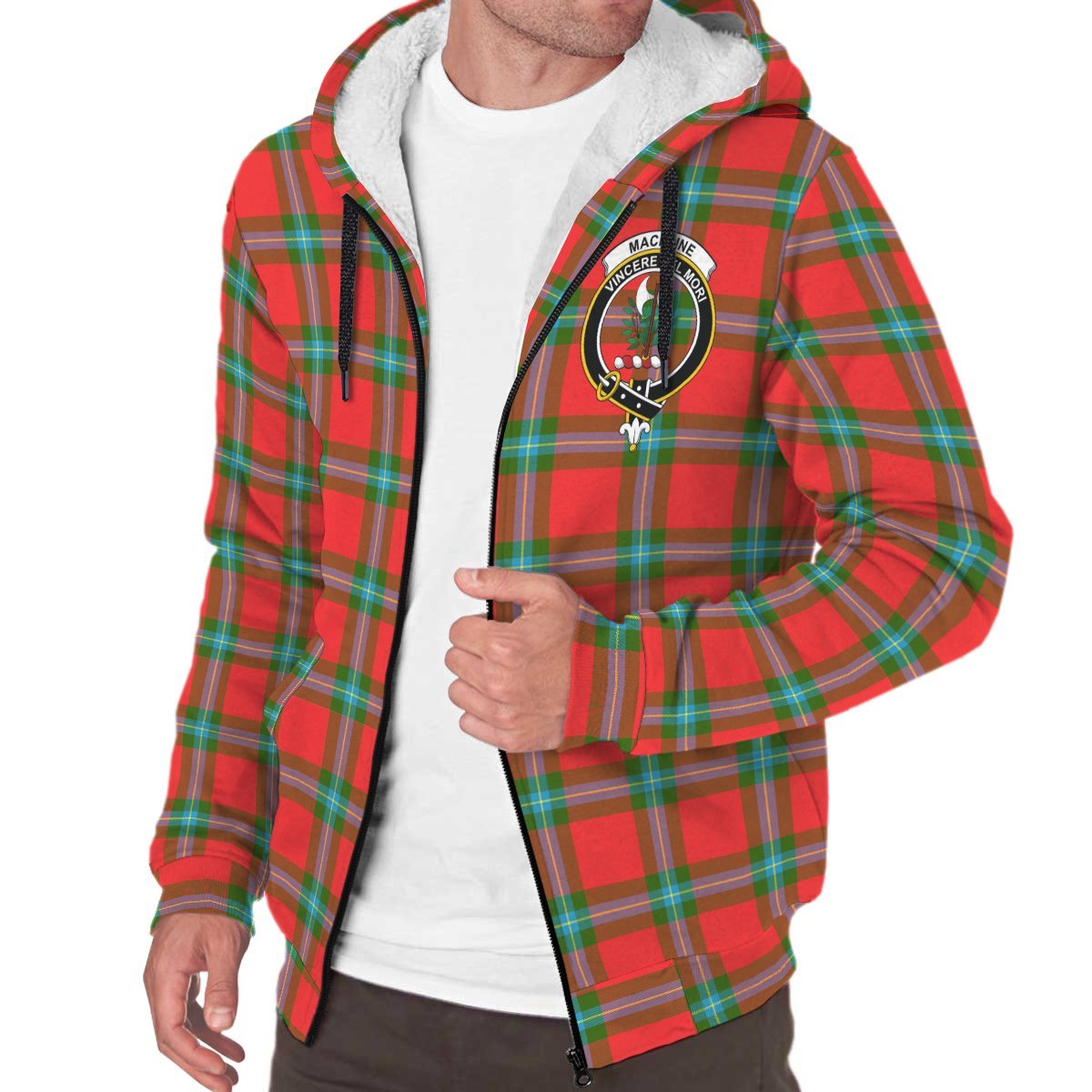 MacLaine of Loch Buie Tartan Crest Sherpa Hoodie