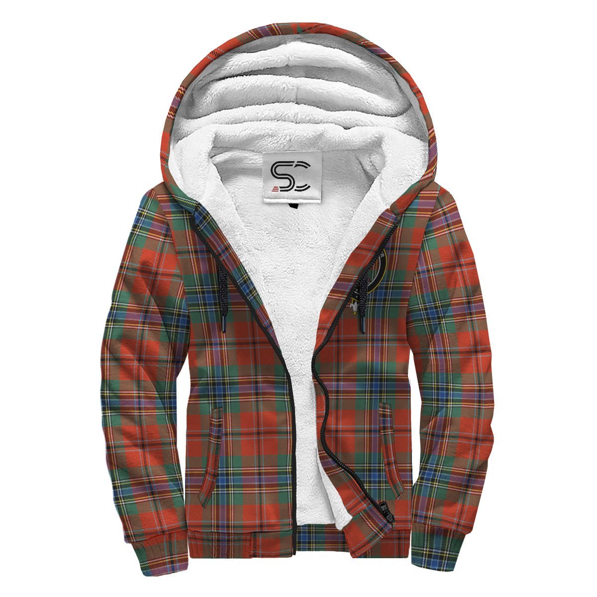 MacLean of Duart Ancient Tartan Crest Sherpa Hoodie