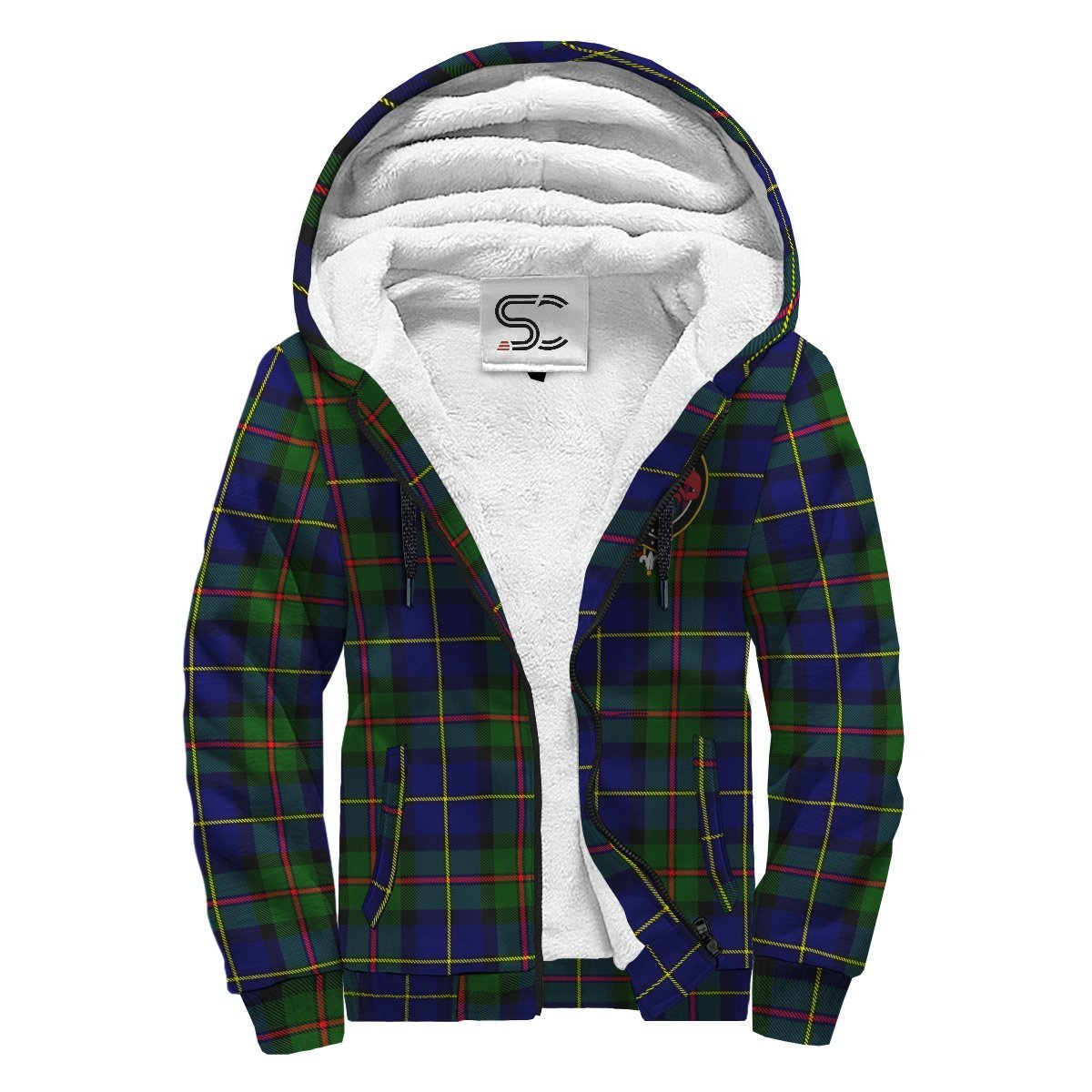 MacLeod of Harris Modern Tartan Crest Sherpa Hoodie