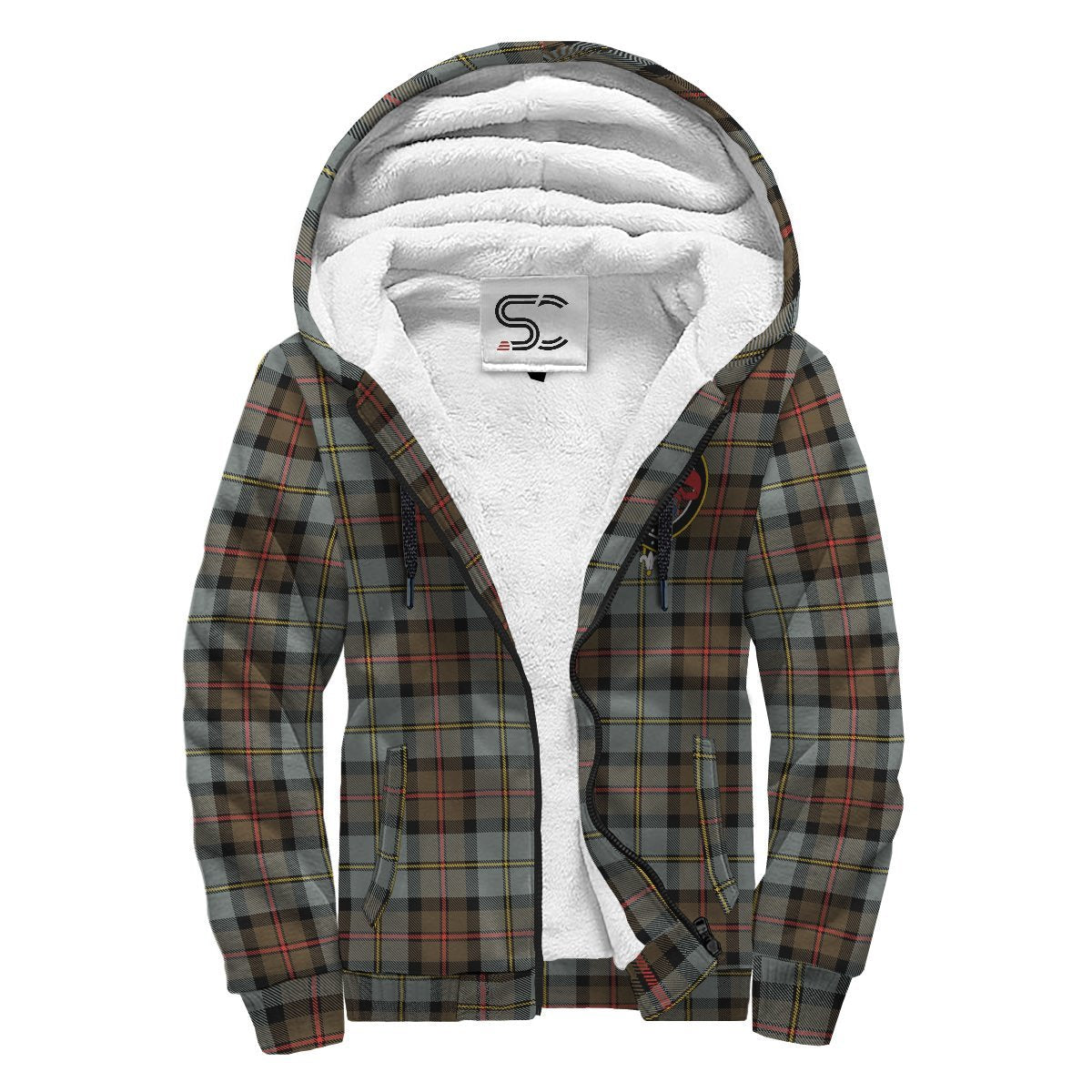 MacLeod of Harris Weathered Tartan Crest Sherpa Hoodie