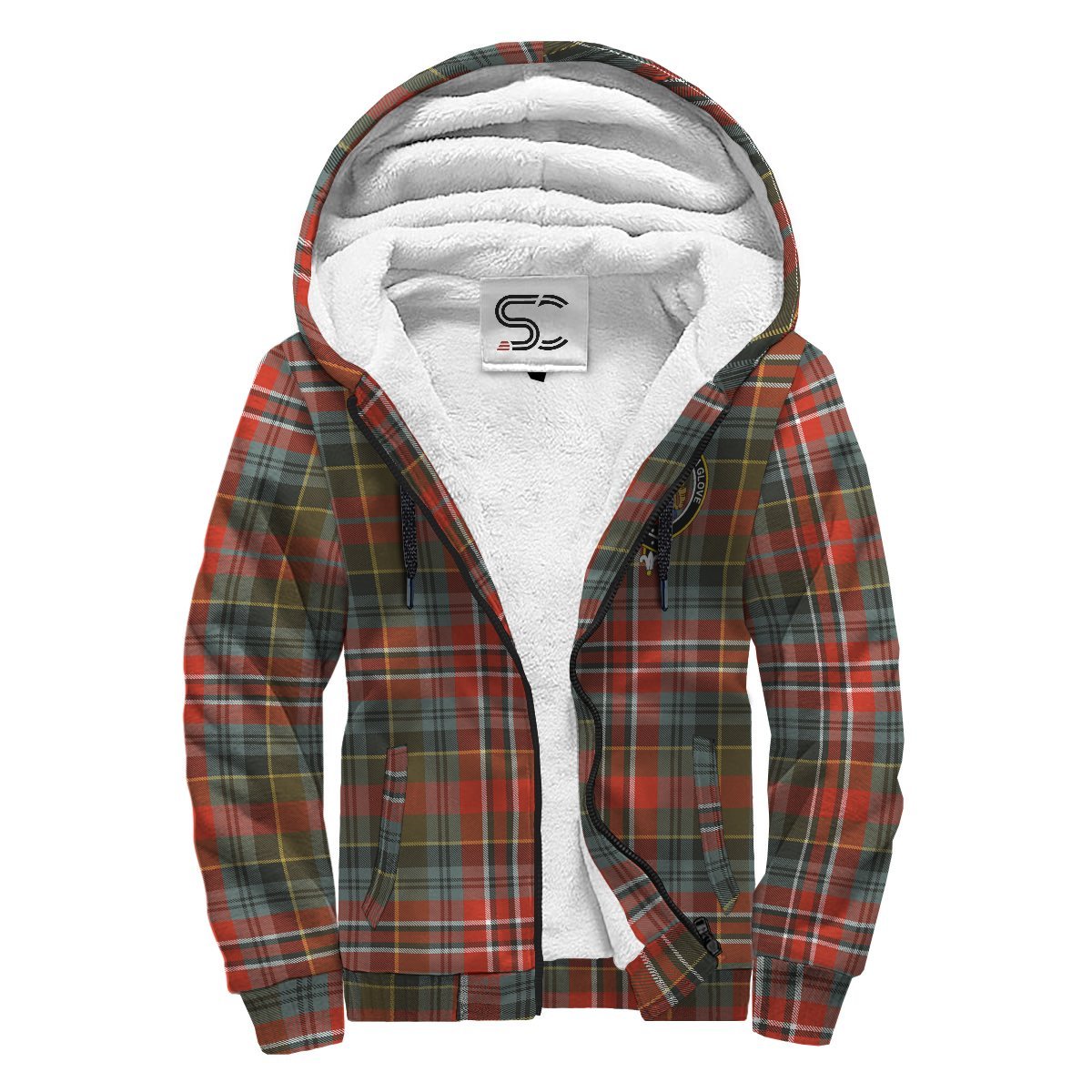 MacPherson Weathered Tartan Crest Sherpa Hoodie