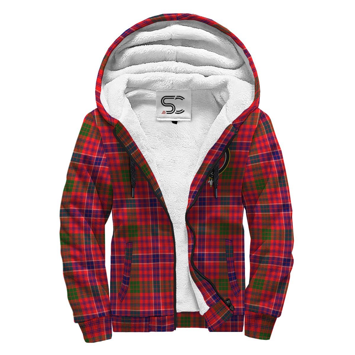 MacRae Modern Tartan Crest Sherpa Hoodie