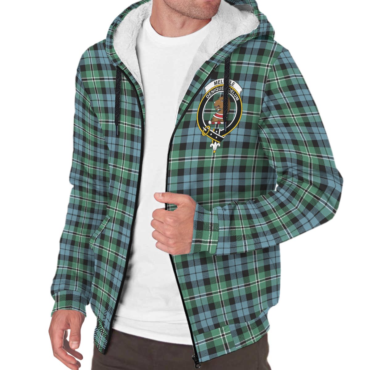 Melville Tartan Crest Sherpa Hoodie