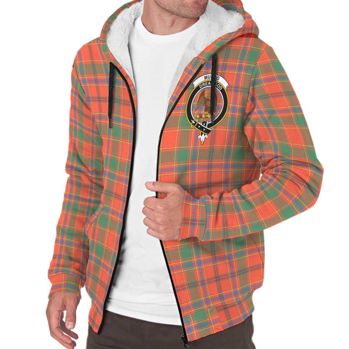 Munro Ancient Tartan Crest Sherpa Hoodie