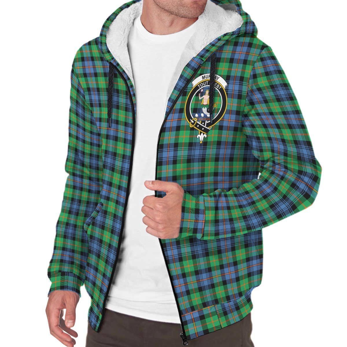 Murray of Atholl Ancient Tartan Crest Sherpa Hoodie