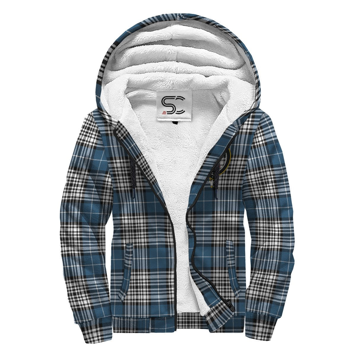 Napier Modern Tartan Crest Sherpa Hoodie