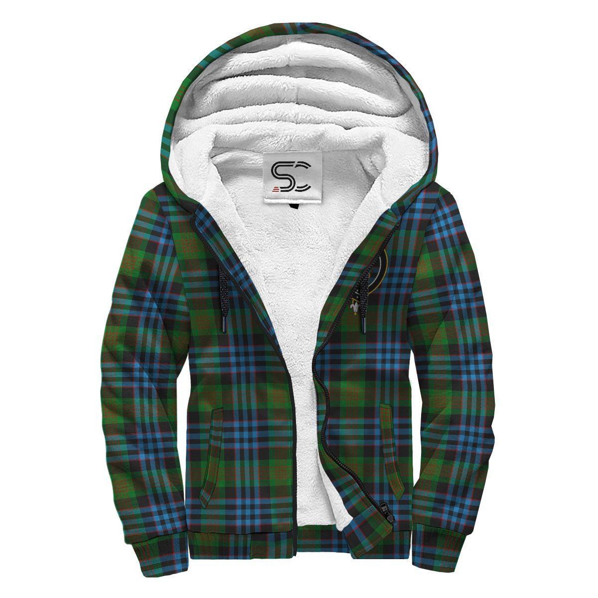 Newlands of Lauriston Tartan Crest Sherpa Hoodie