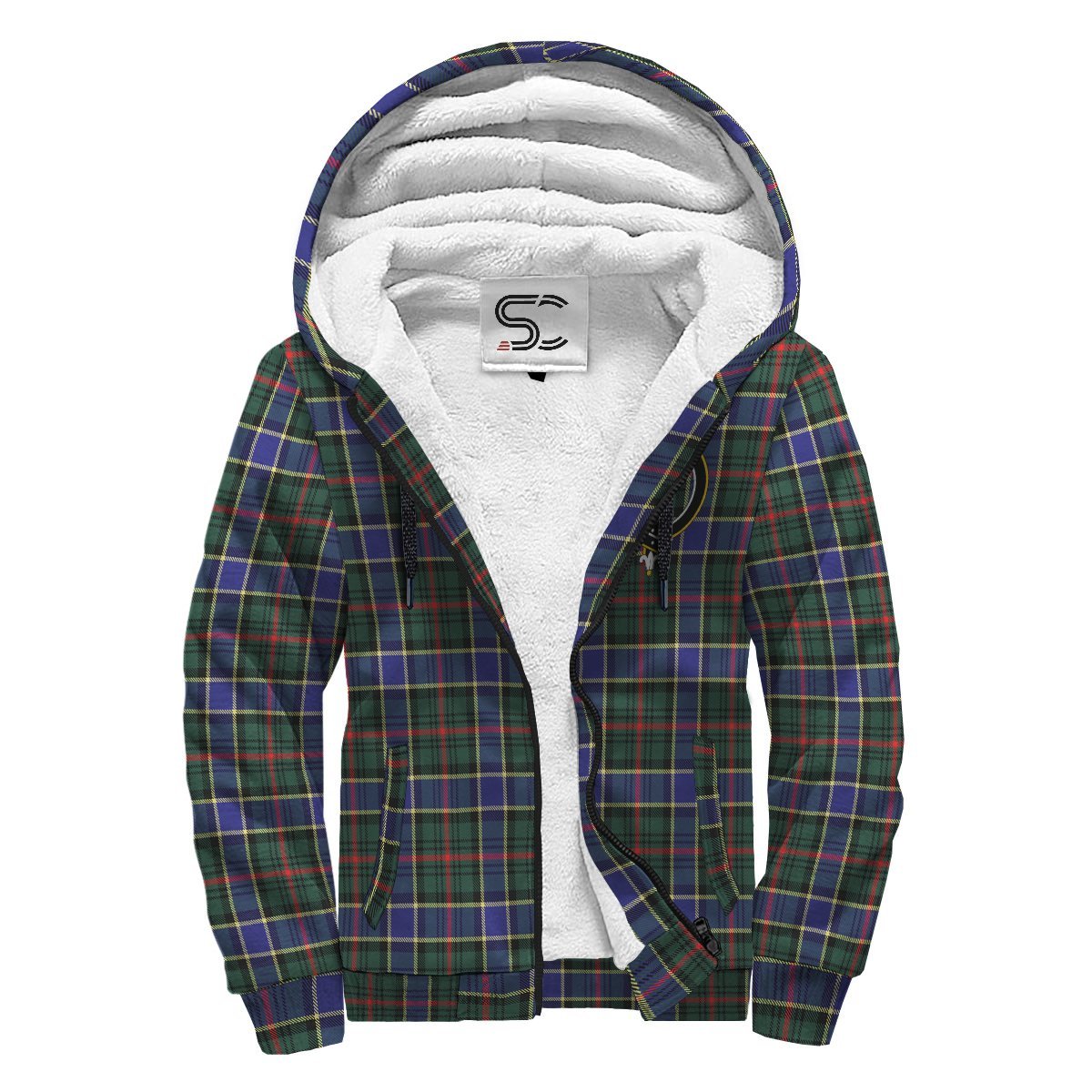 Ogilvie Hunting Modern Tartan Crest Sherpa Hoodie