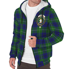 Oliphant Modern Tartan Crest Sherpa Hoodie