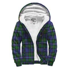 Robertson Hunting Modern Tartan Crest Sherpa Hoodie