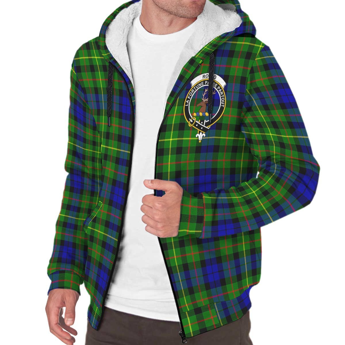 Rollo Modern Tartan Crest Sherpa Hoodie