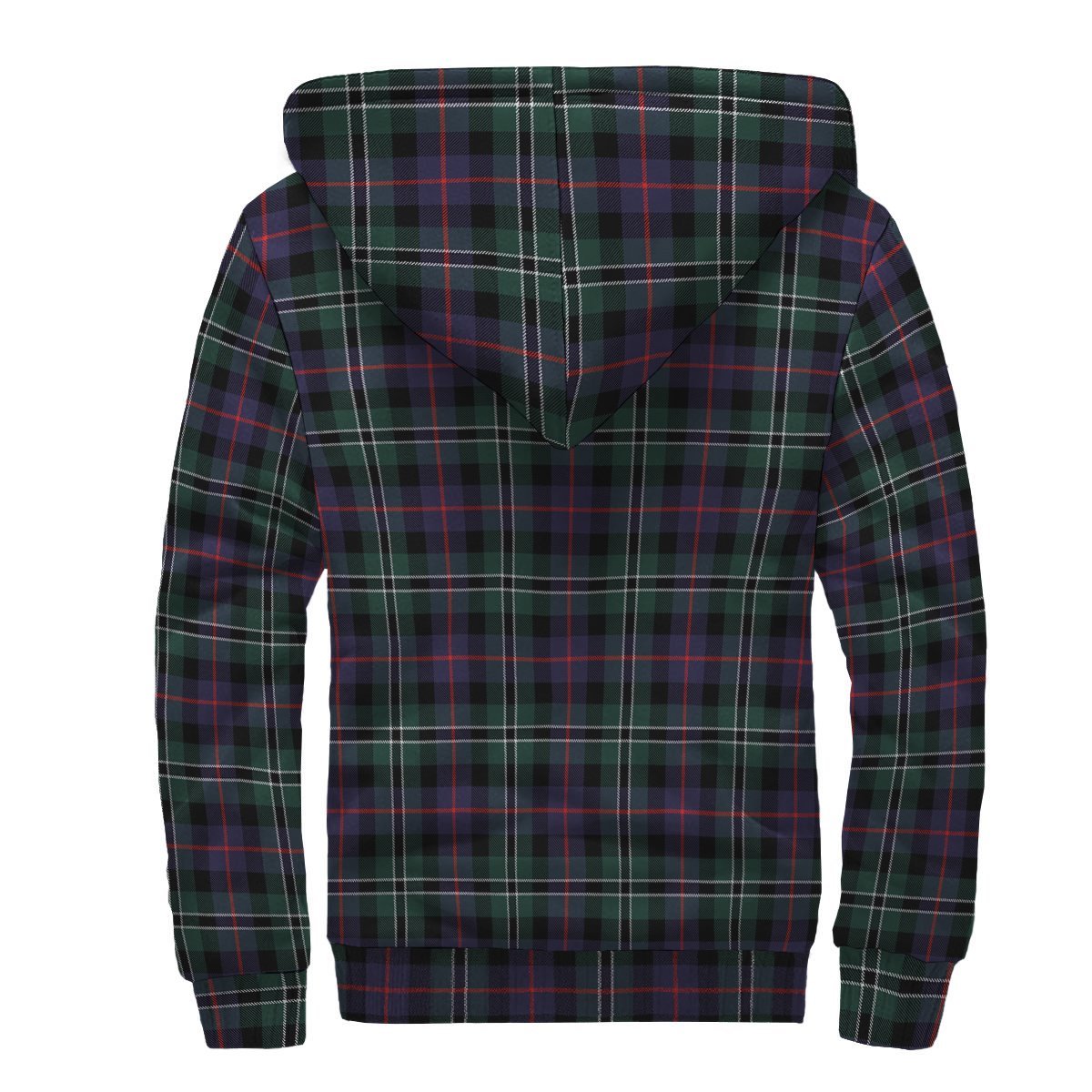 Rose Hunting Modern Tartan Crest Sherpa Hoodie