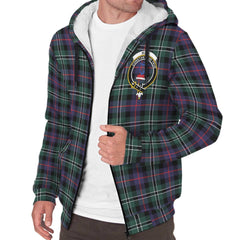 Rose Hunting Modern Tartan Crest Sherpa Hoodie