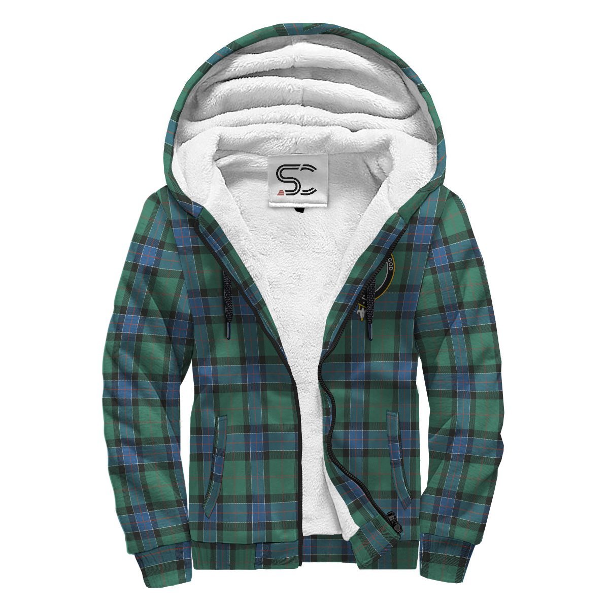 Sinclair Hunting Ancient Tartan Crest Sherpa Hoodie