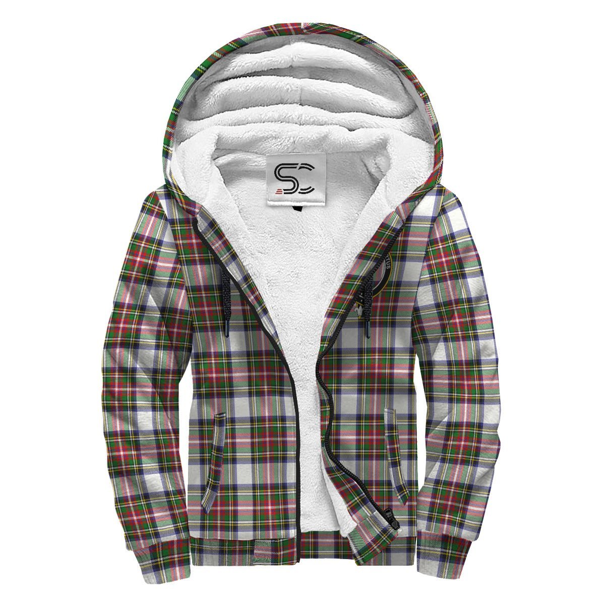 Stewart Dress Modern Tartan Crest Sherpa Hoodie