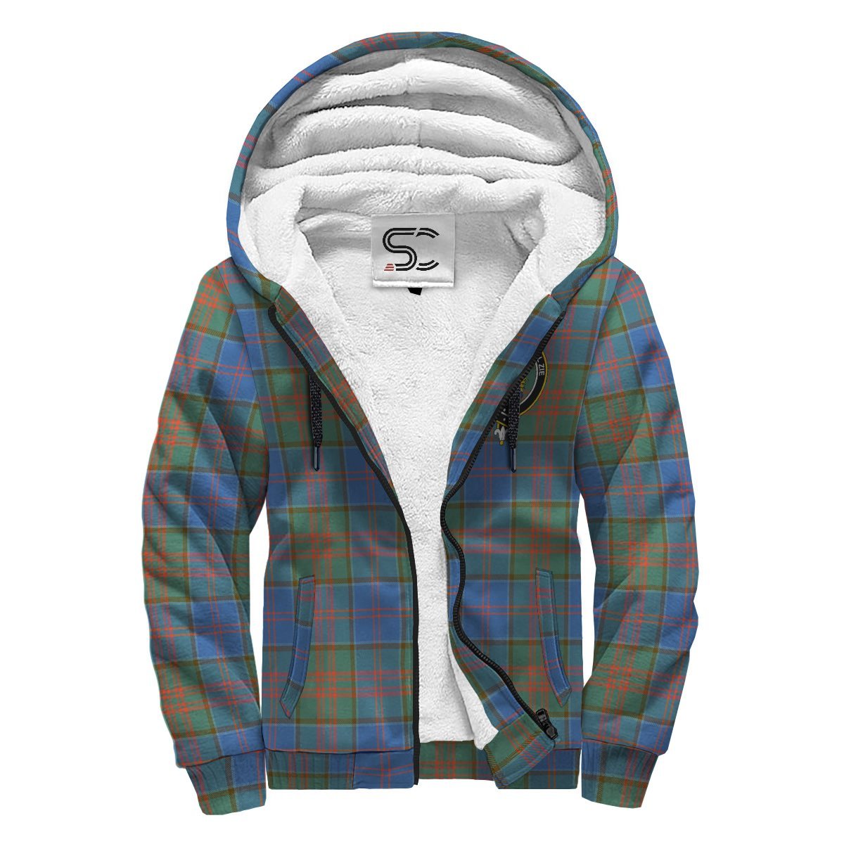 Stewart of Appin Hunting Ancient Tartan Crest Sherpa Hoodie