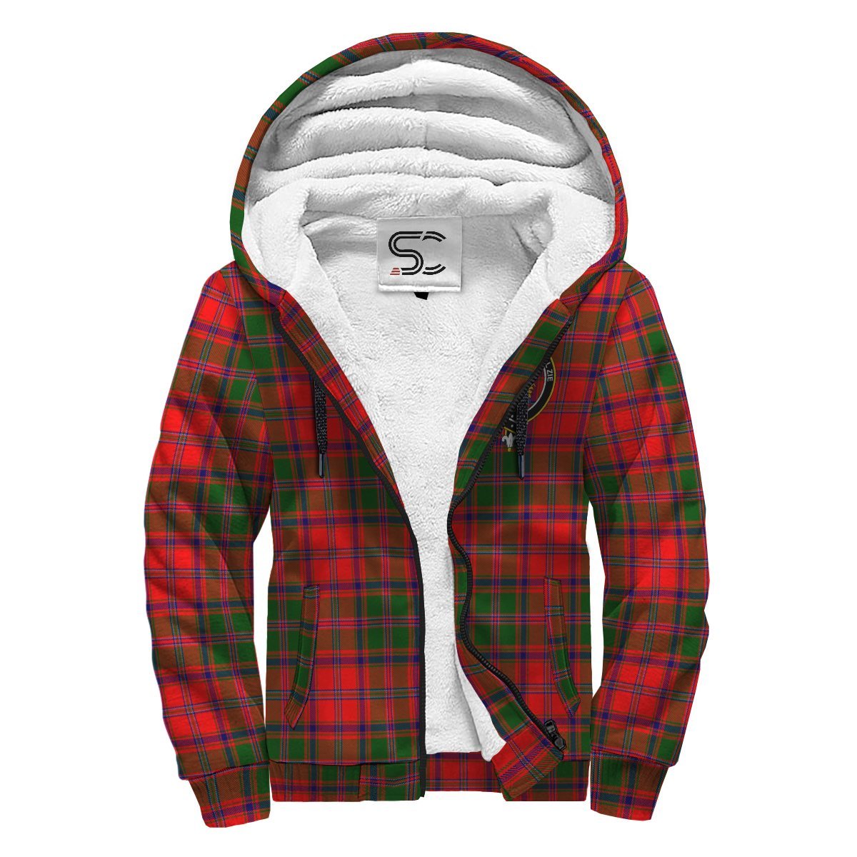 Stewart of Appin Modern Tartan Crest Sherpa Hoodie