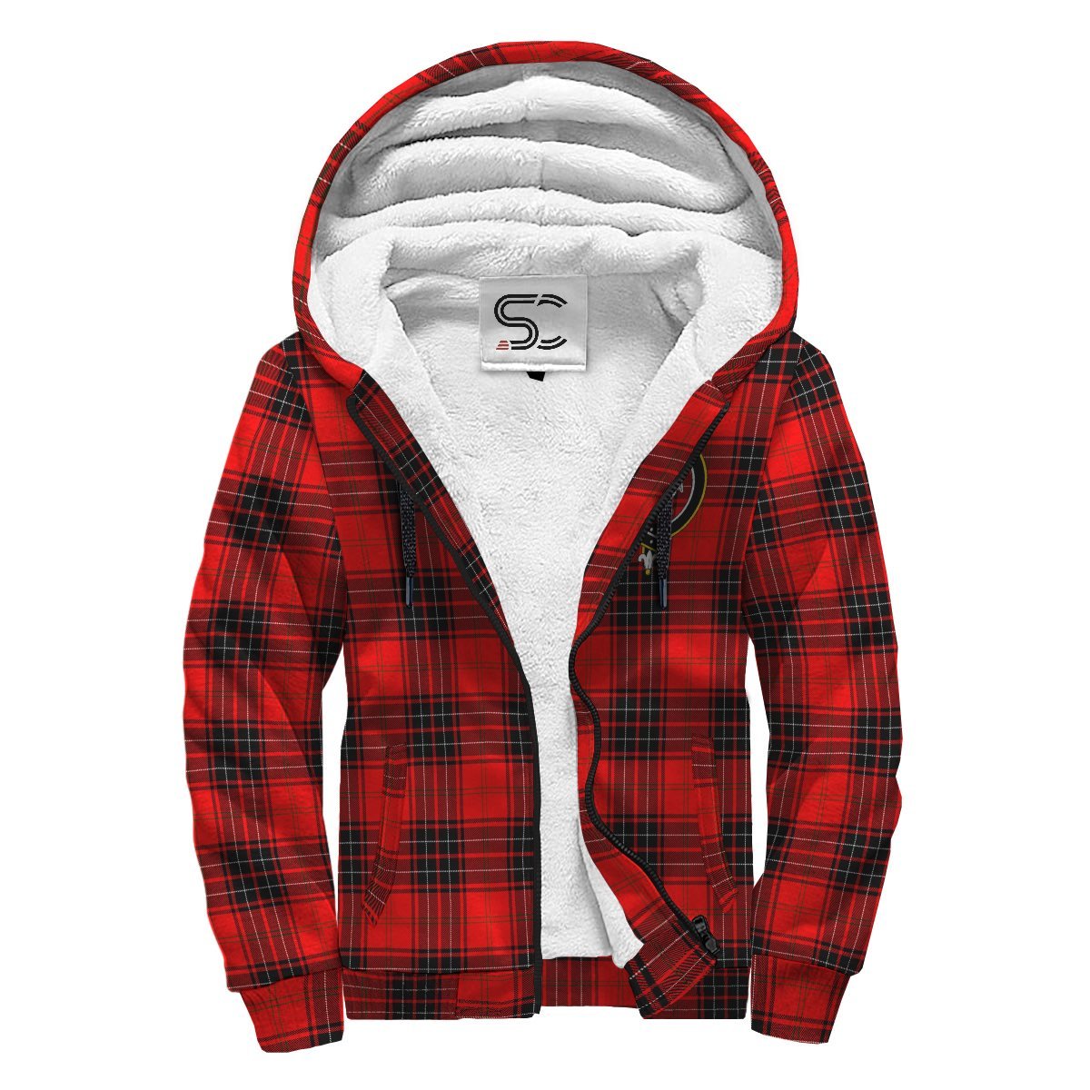 Wemyss Modern Tartan Crest Sherpa Hoodie