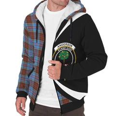 Anderson Modern Tartan Crest Sherpa Hoodie - Circle Style