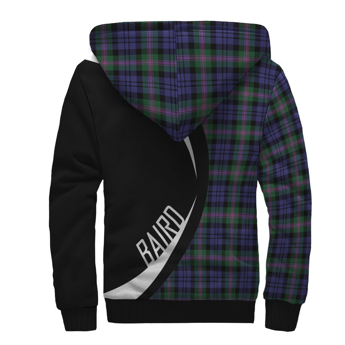 Baird Modern Tartan Crest Sherpa Hoodie - Circle Style