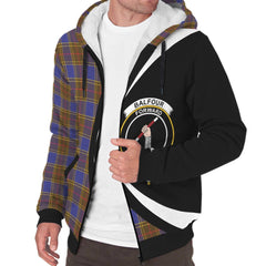 Balfour Modern Tartan Crest Sherpa Hoodie - Circle Style