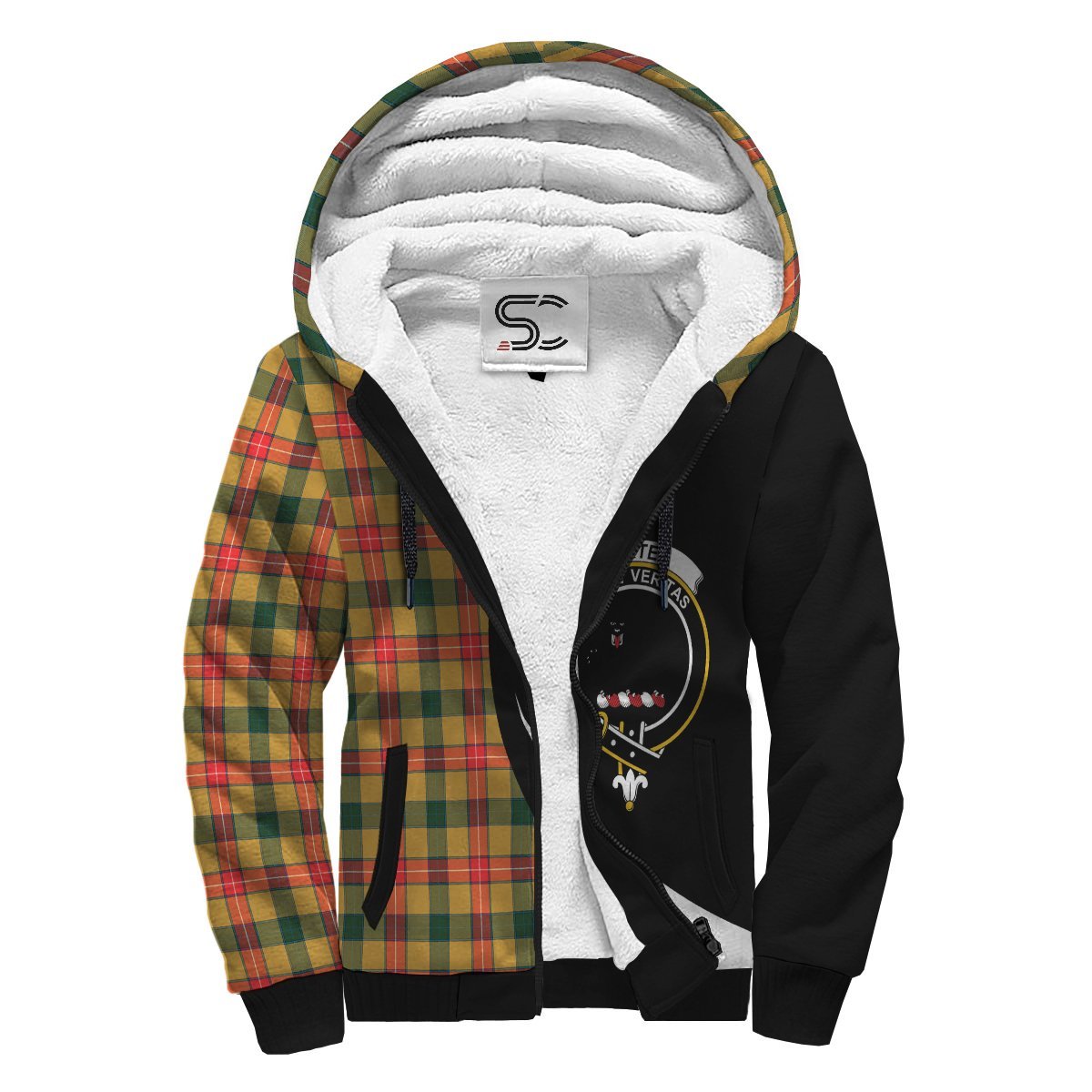 Baxter Tartan Crest Sherpa Hoodie - Circle Style