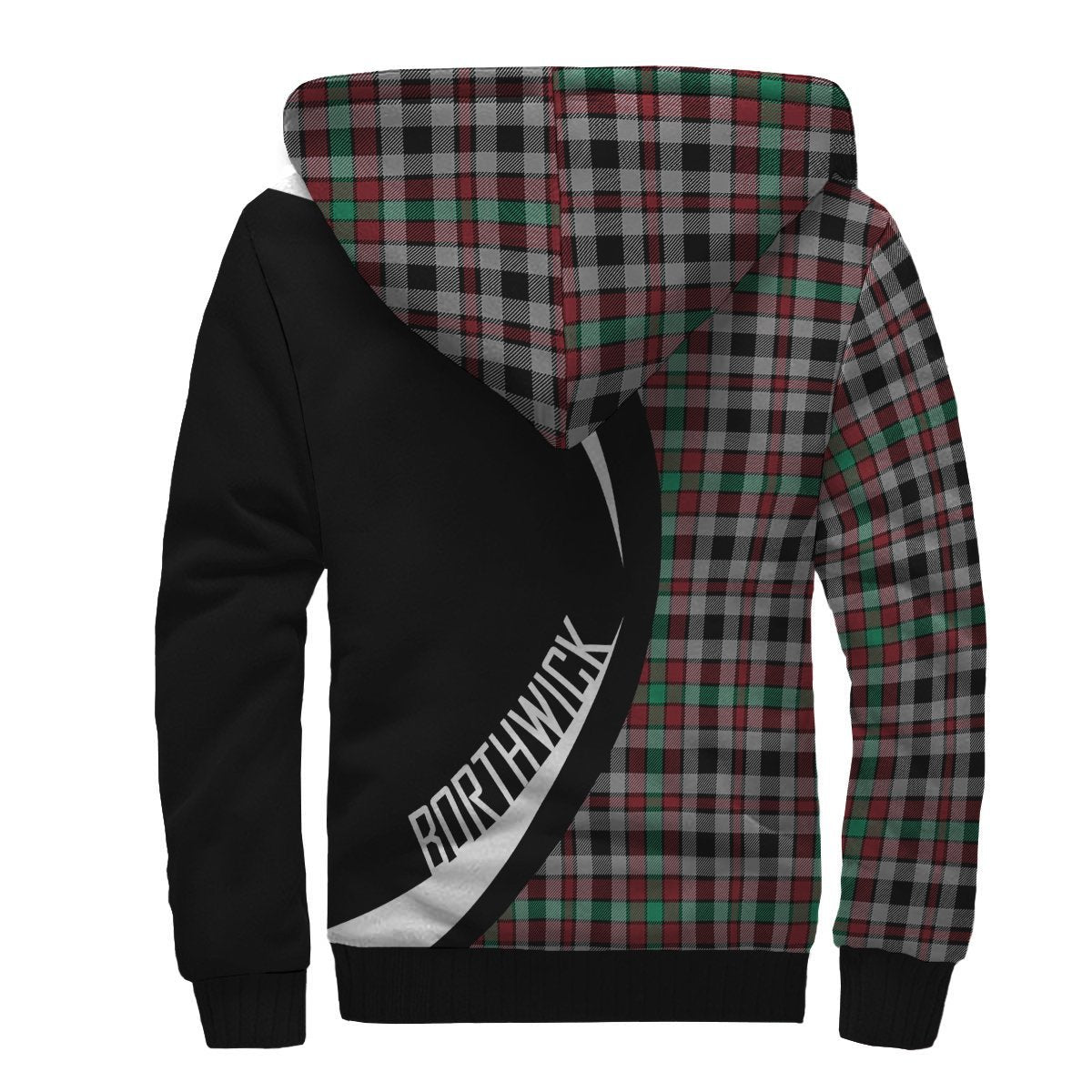 Borthwick Ancient Tartan Crest Sherpa Hoodie - Circle Style