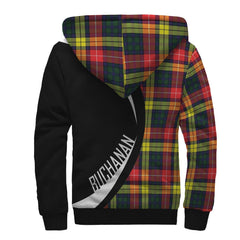 Buchanan Modern Tartan Crest Sherpa Hoodie - Circle Style