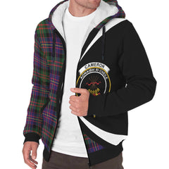 Cameron of Erracht Modern Tartan Crest Sherpa Hoodie - Circle Style