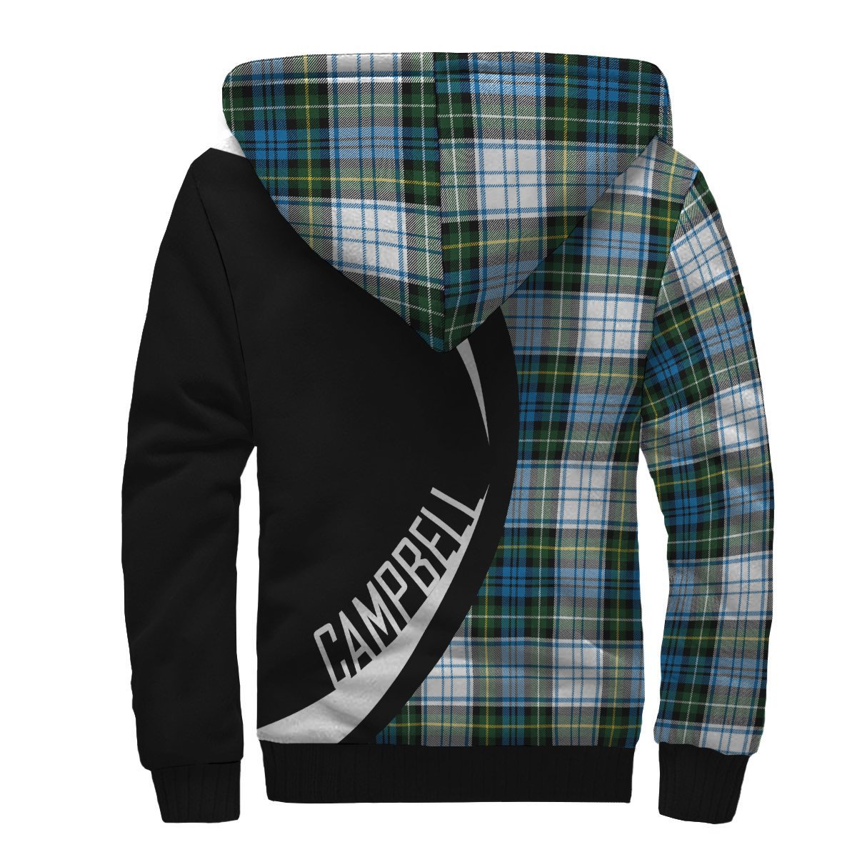 Campbell Dress Tartan Crest Sherpa Hoodie - Circle Style