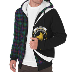 Campbell of Cawdor Modern Tartan Crest Sherpa Hoodie - Circle Style