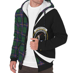 Carmichael Modern Tartan Crest Sherpa Hoodie - Circle Style