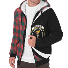 Chisholm Ancient Tartan Crest Sherpa Hoodie - Circle Style