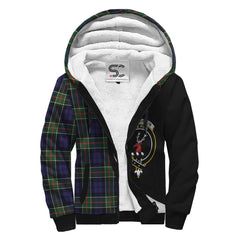 Colquhoun Modern Tartan Crest Sherpa Hoodie - Circle Style