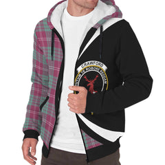 Crawford Ancient Tartan Crest Sherpa Hoodie - Circle Style