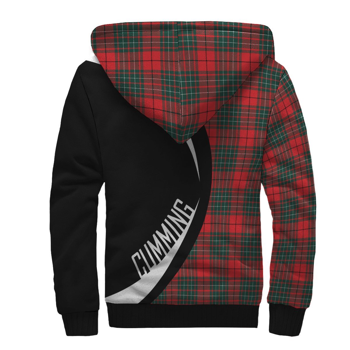 Cumming Modern Tartan Crest Sherpa Hoodie - Circle Style