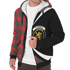 Cumming Modern Tartan Crest Sherpa Hoodie - Circle Style