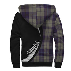 Cunningham Dress Blue Dancers Tartan Crest Sherpa Hoodie - Circle Style