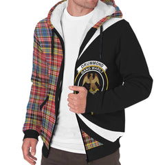 Drummond of Strathallan Tartan Crest Sherpa Hoodie - Circle Style